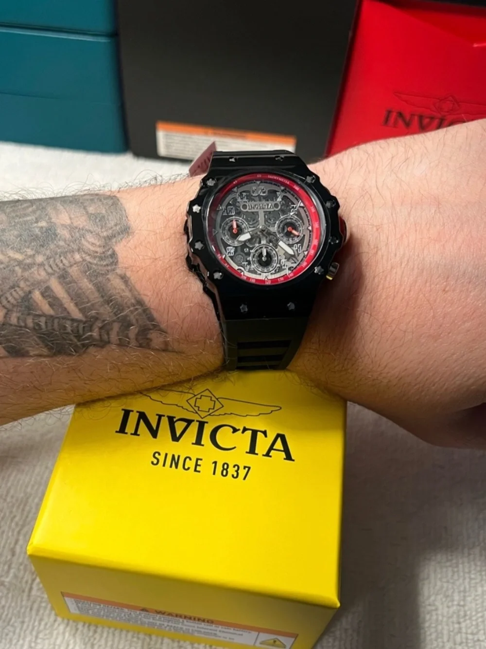 Invicta Men's Black and Red Racing Valyron Watch